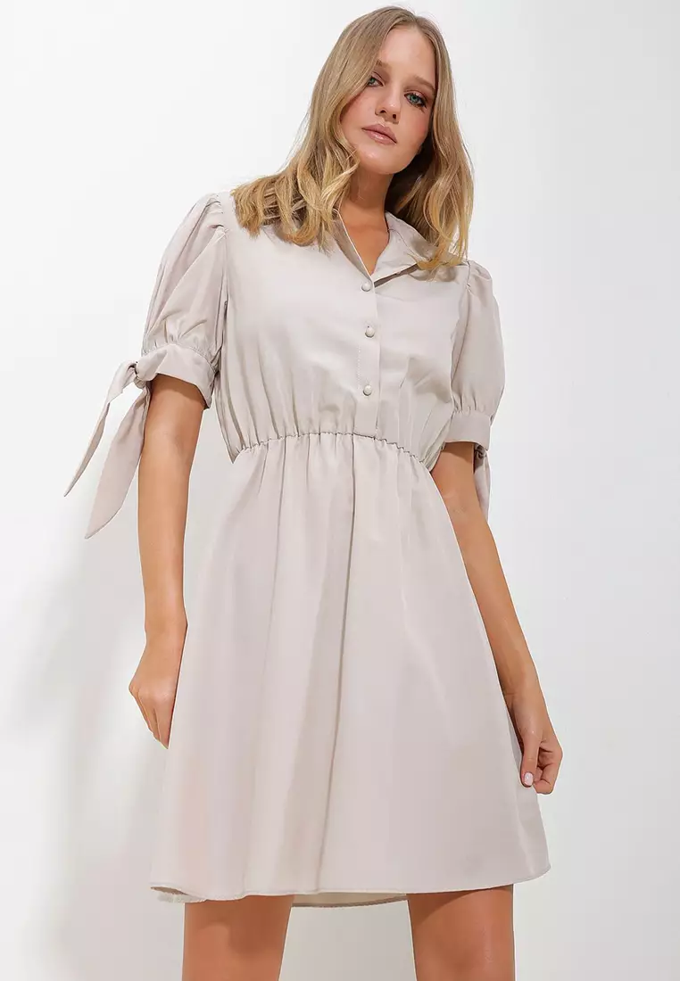 Tie arm dress top