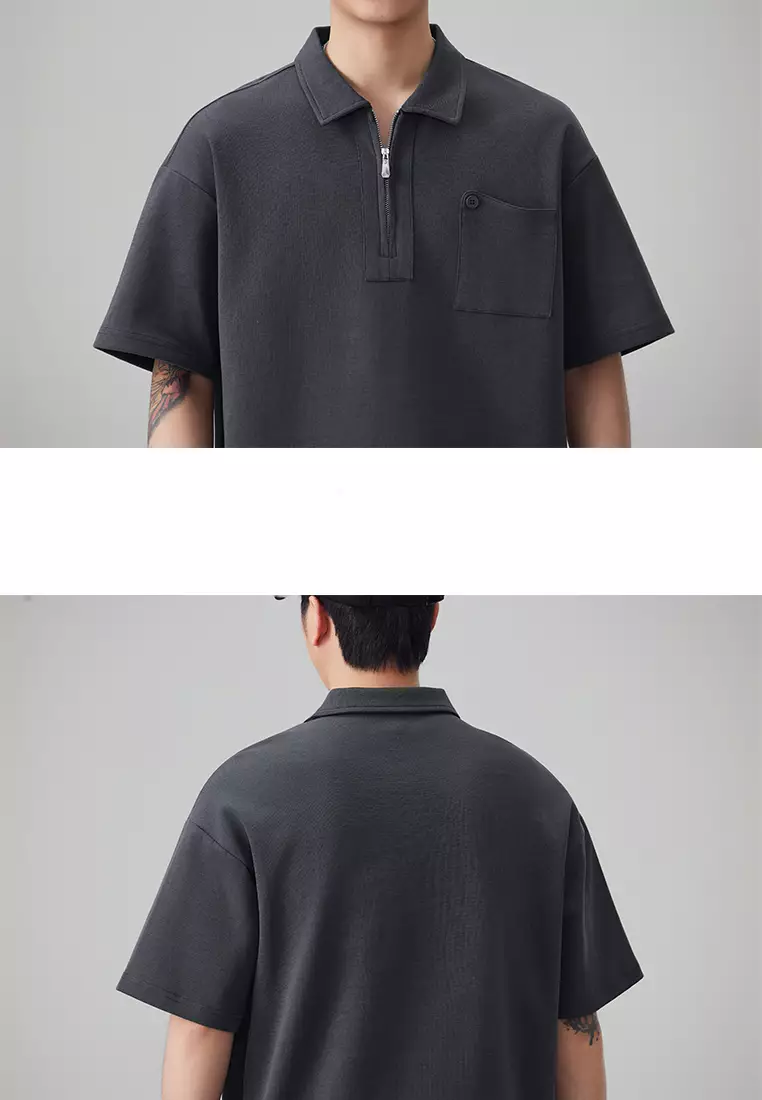 Half Zip Collar Polo Shirt AY-D8909