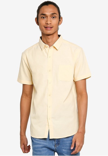 Fidelio yellow Signature Basic Short Sleeves Shirts 53F2FAAD7C96ECGS_1