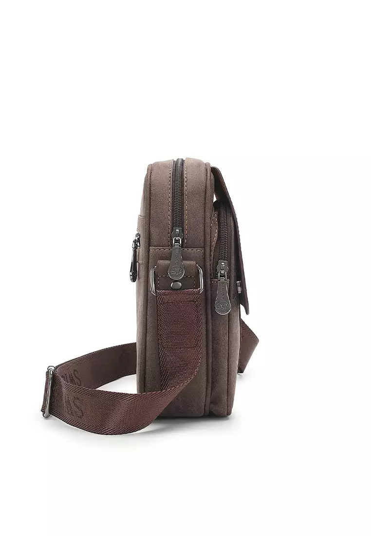 Men's Sling Bag / Crossbody Bag - Dark Brown