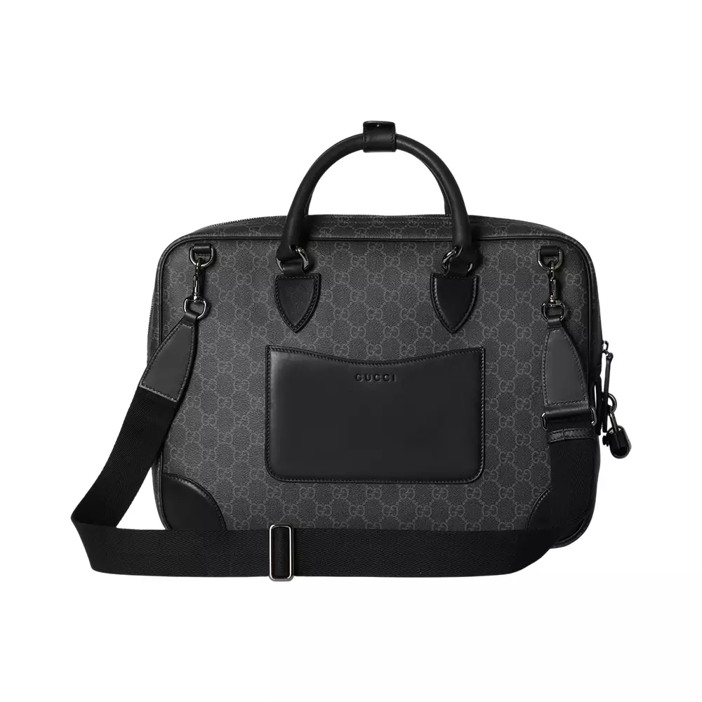 GG Emblem Medium Briefcases Black
