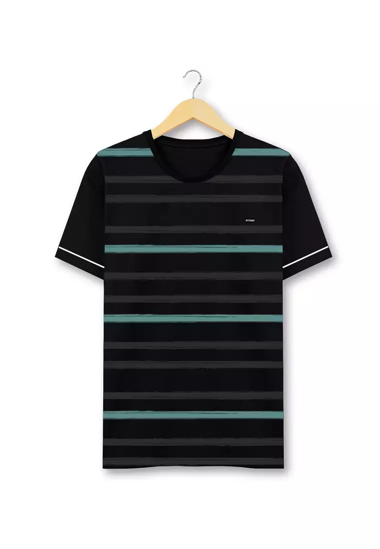 Ryusei Kaos Pria Yamada Stripe Black