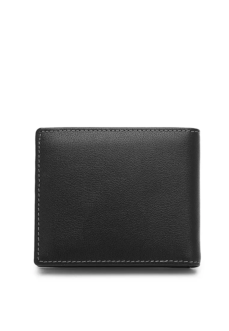Men's Genuine Leather RFID Blocking Fortune Wallet - Black