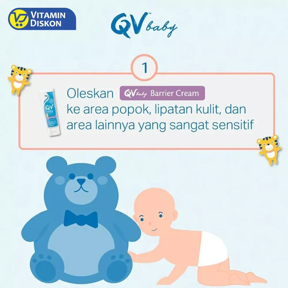 QV BABY BARRIER CREAM 50G BPOM -melindungi kulit bayi, ruam popok, tubuh yang sensitif