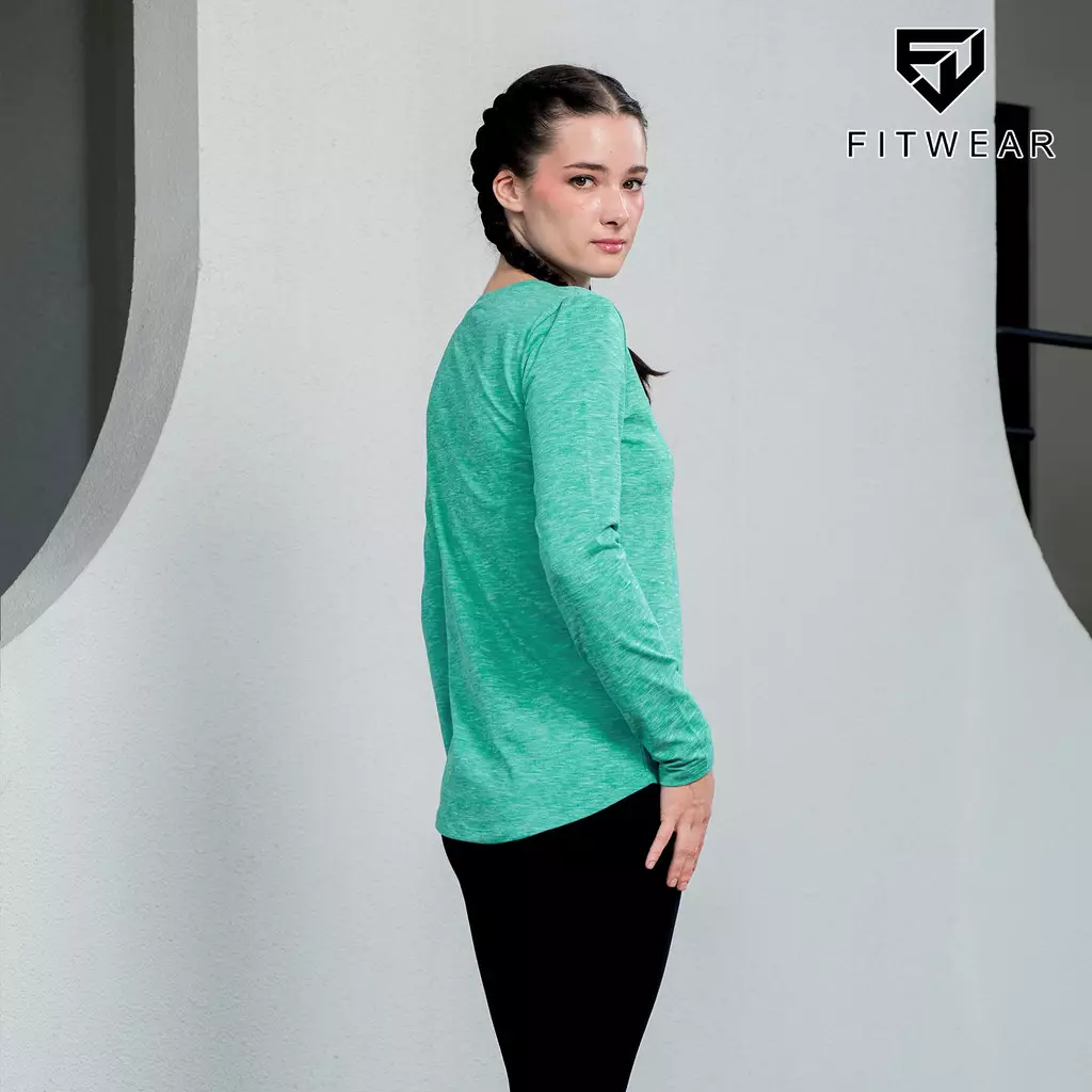 Fitwear - Kaos Olahraga Wanita NEW BIANCA BASELAYER LONGSLEEVE -  MOUNTAINT MINT