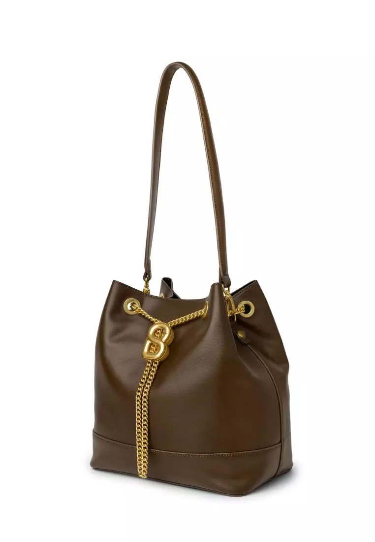 Clea Bucket Bag - Brown – Buttonscarves