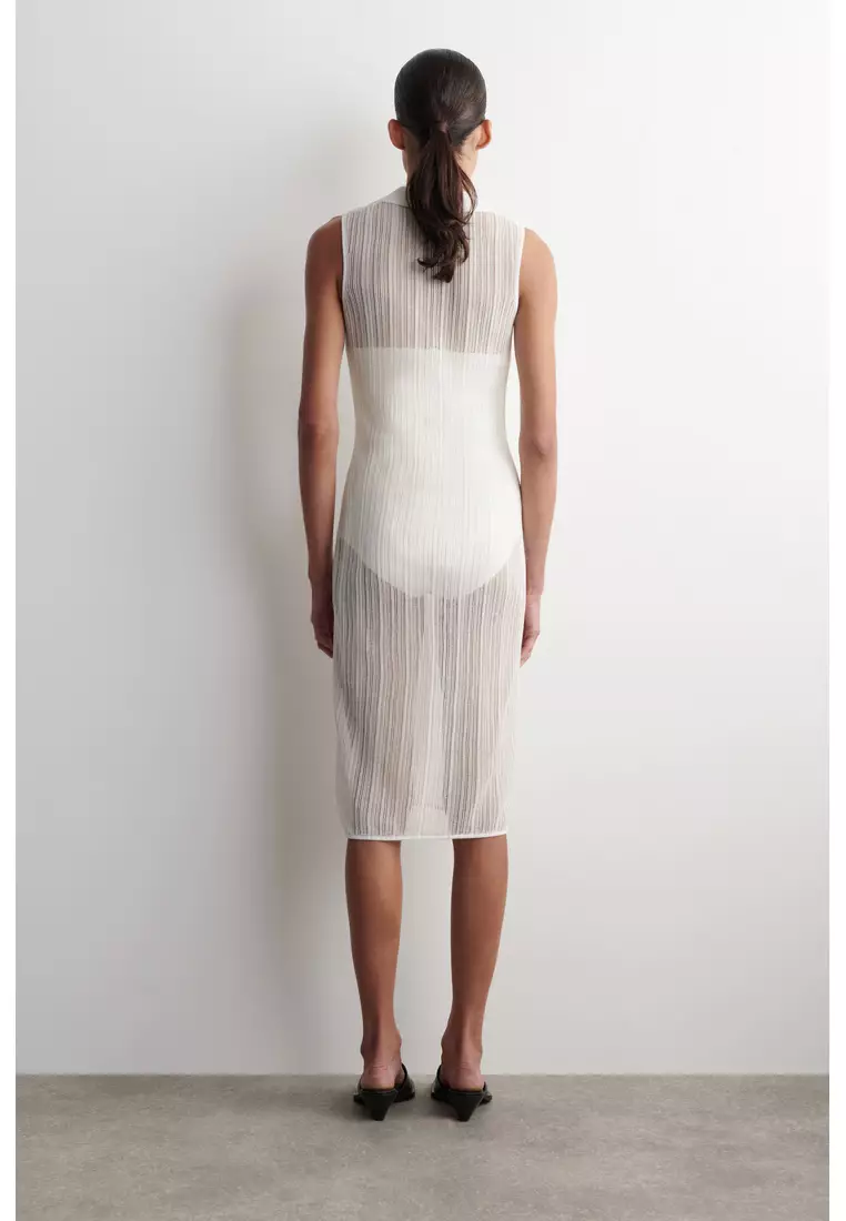 SHEER LACE-KNIT DRESS