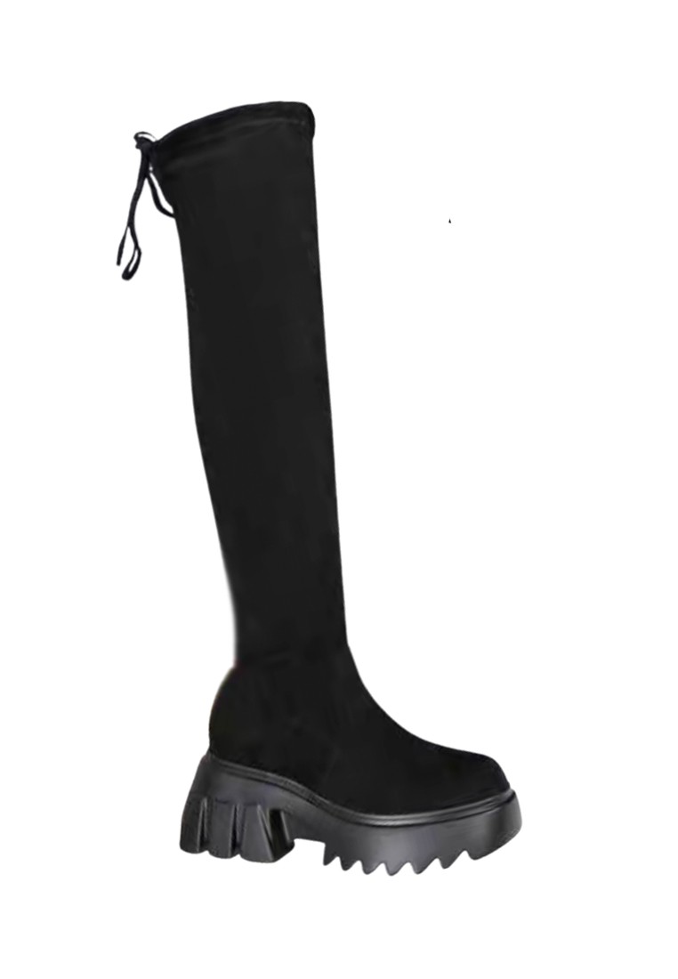 8CM Supper Skinny Suede Fabric Long Boots C7909