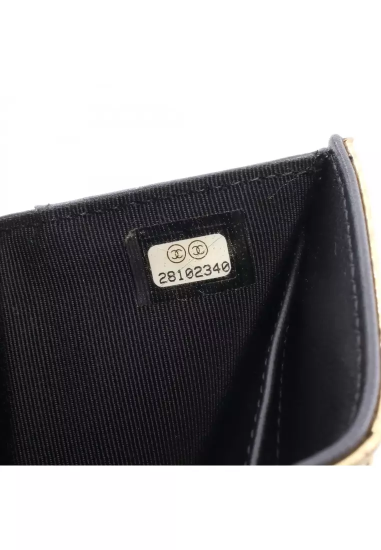 Buy Chanel Pre-Loved Chanel classic Small wallet croc embossed trifold ...