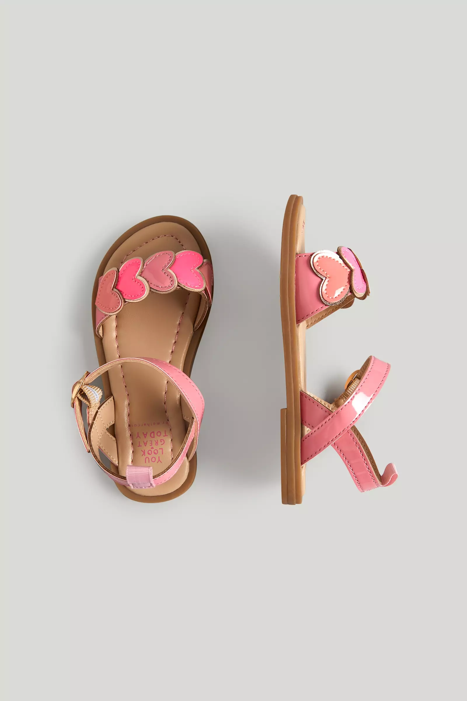 Mothercare Pink Heart Sandals - Sepatu Sandal Anak Perempuan (Merah)
