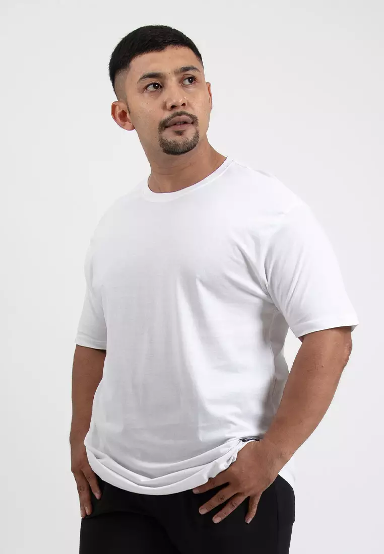 Forest Plus Size T Shirt Men 100% Cotton Soft Unisex Round Neck Big Size Plain Tee | PL23585-02White
