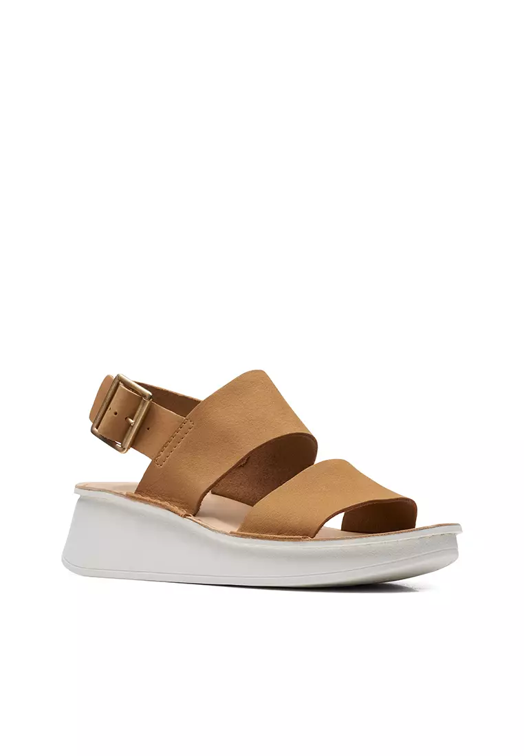 Discount on Clarks  shoes - SKU: Velhill Strap Wedge Sandal Light Tan