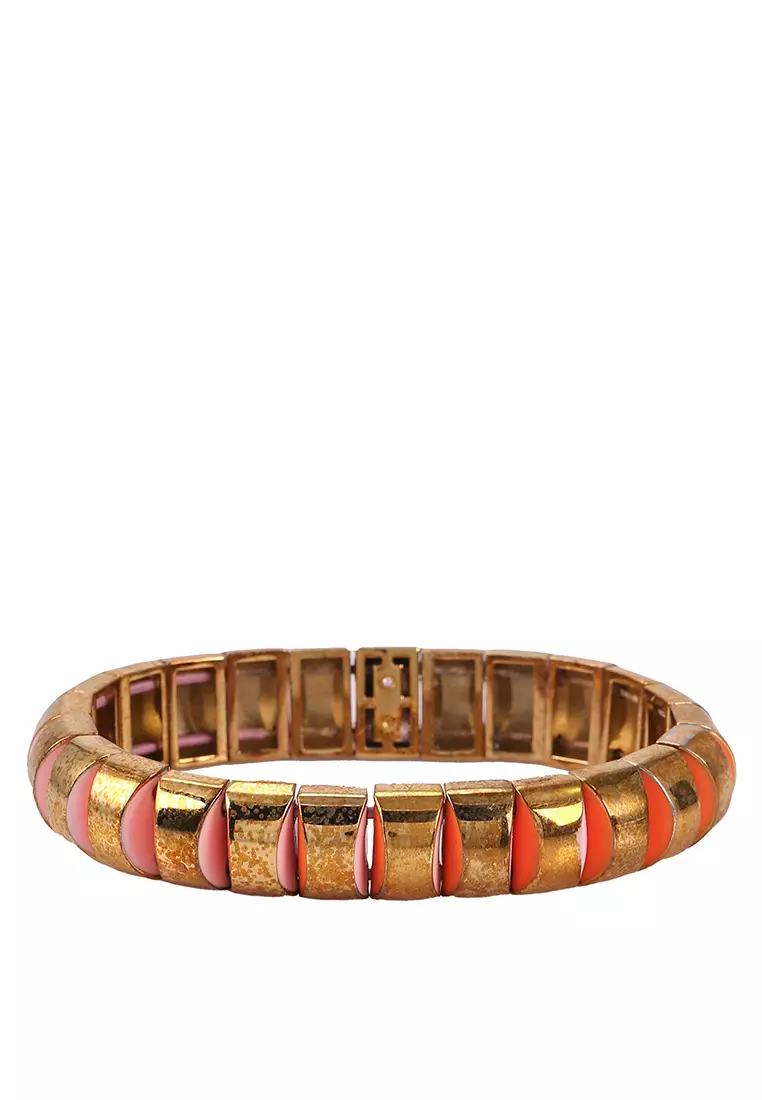 Pre Loved Sliced Scallops Small Metal Stretch Bracelet