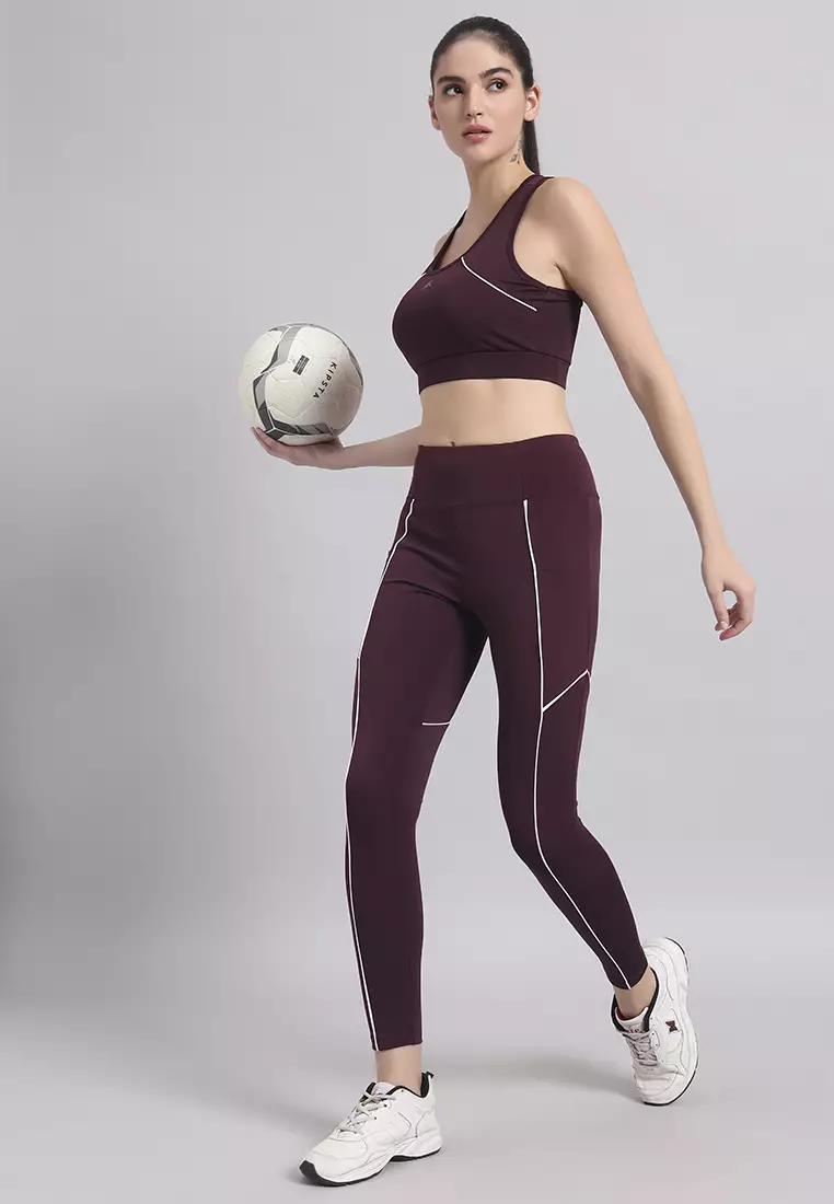Womens Wine Active Premium Training/Workout Leggings