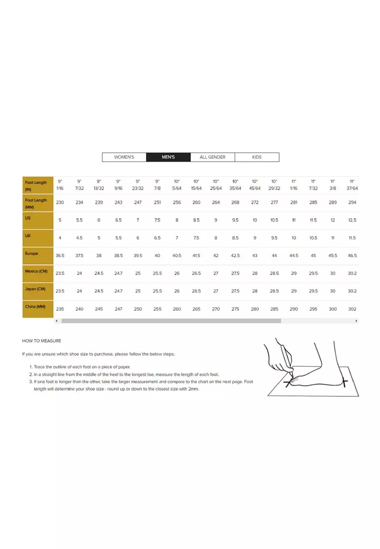 Teva sandals best sale size chart