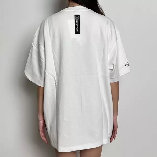 Kaos LIFE WORK RADOG METAL POCKET WHITE TSHIRT 100% ORIGINAL