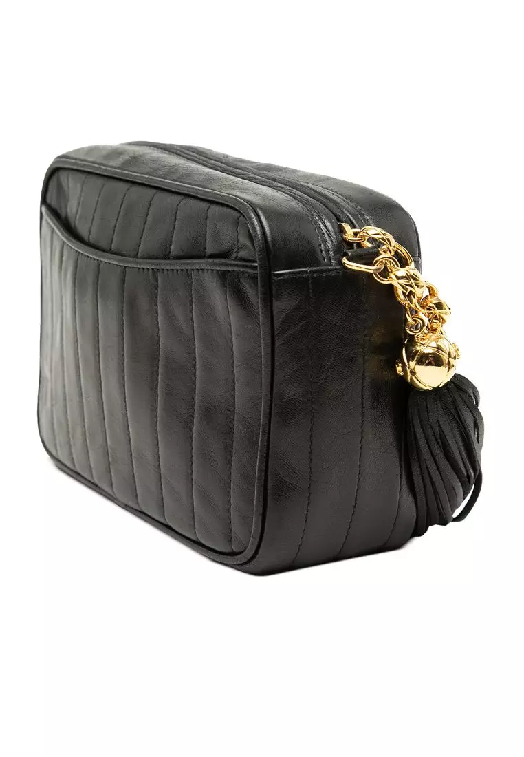 Pre-Loved Chanel Cc Vertical Quilted Lambskin Tassel Camera Bag