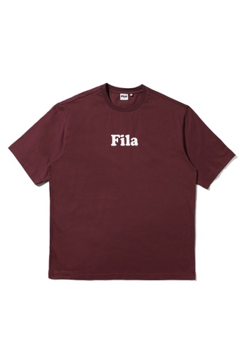FILA red FILA BTS Unisex FILA Logo Dropped Shoulders Cotton T-shirt 5CF35AA902E7BDGS_1