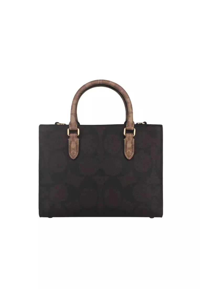 Maggie Small Tote Bag In Blocked Signature Canvas CY676