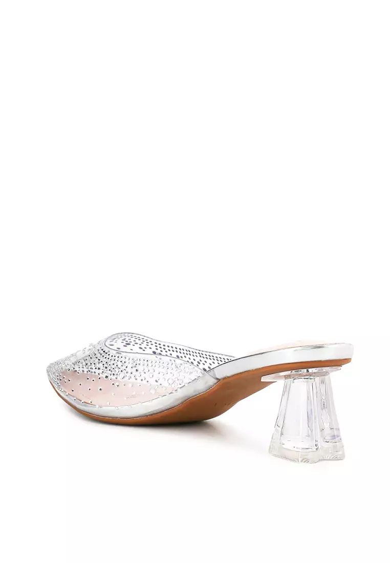 SKYE J2387-12 HEEL MULES SILVER