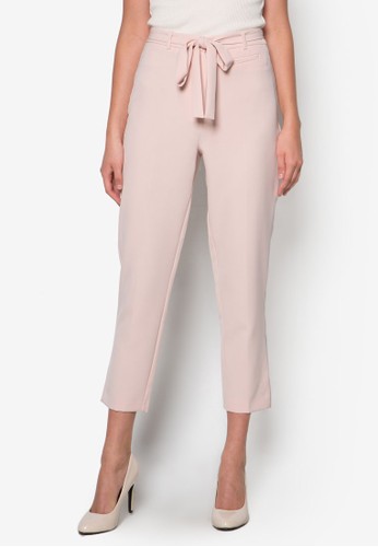 Pale Pink Tesprit 台中apered Crop Trousers, 服飾, 長褲及內搭褲