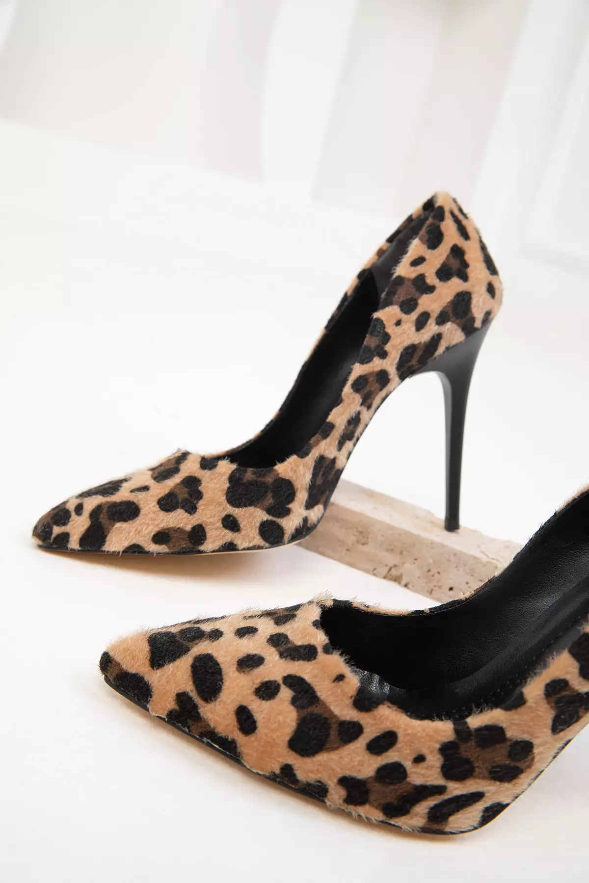 Leopard Patterned Women'S Classic Heeled Shoes - 19720
