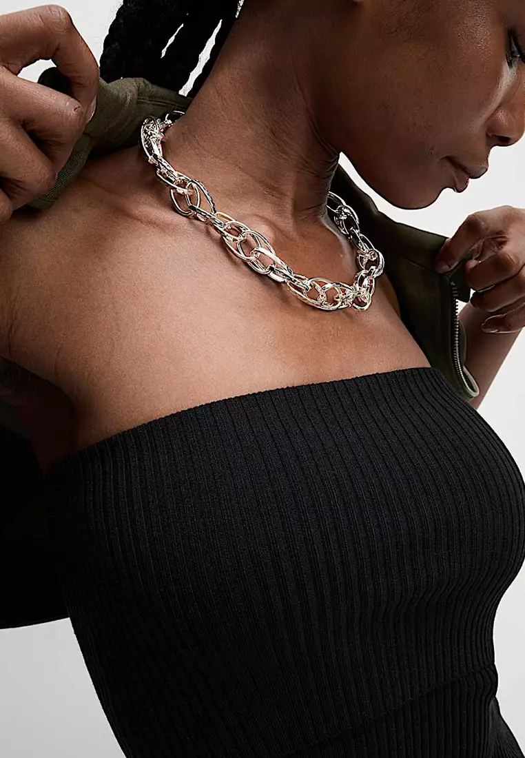 Ribbed Slim Fit Crop Bardot Top