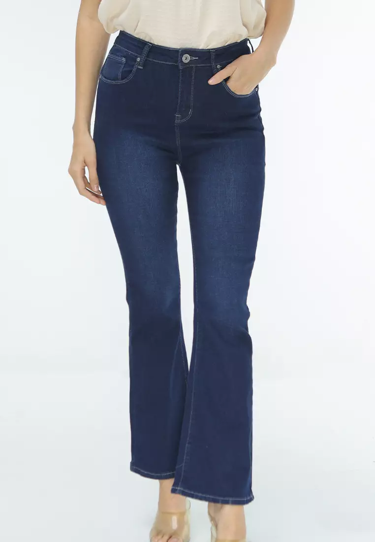Buy No Apologies Denim Long Semi Flare High Waist Ladies Jeans