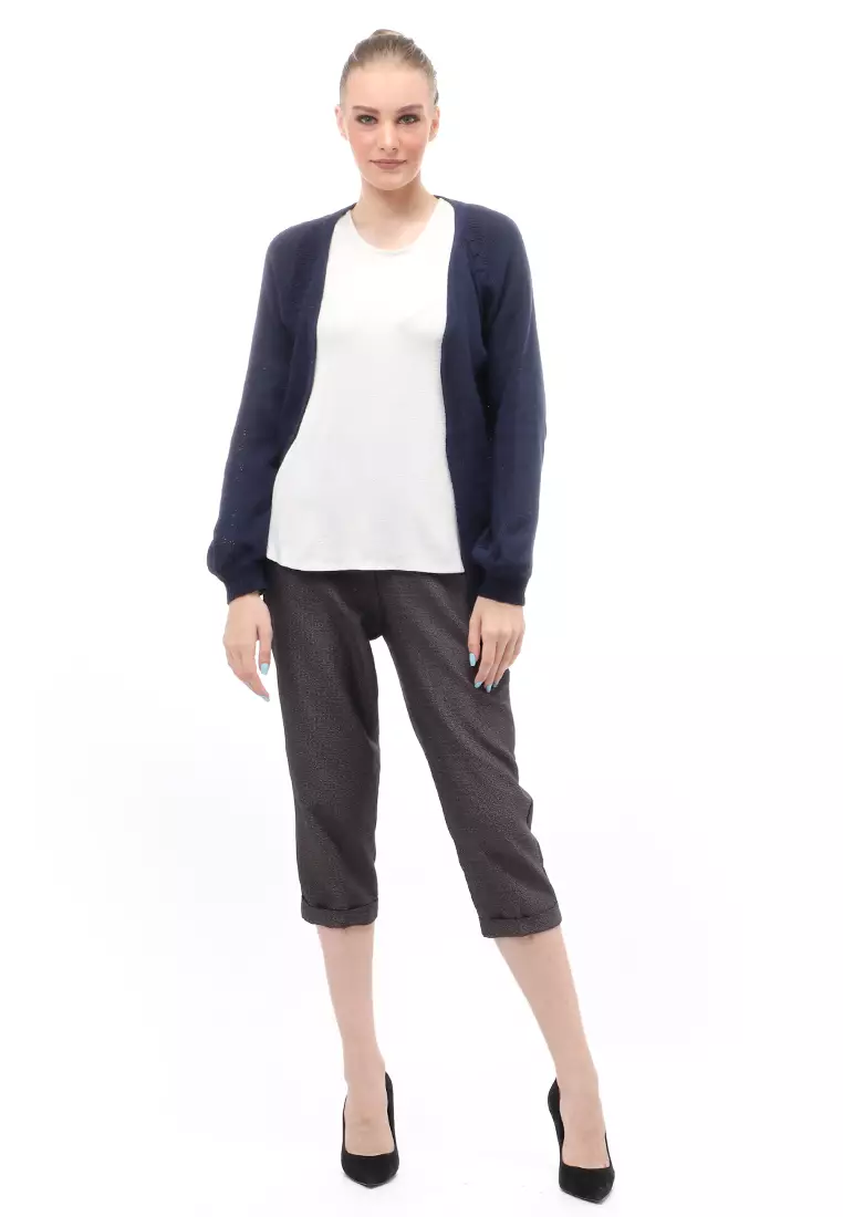 Cardigan Fashion Wanita Loose Fit Design Kasual Premium Quality - Navy