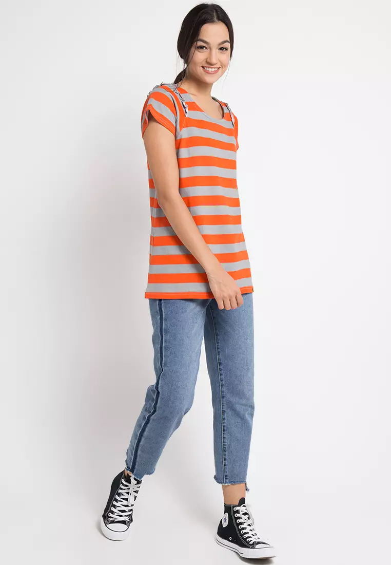 Celia Orange Blouse Top