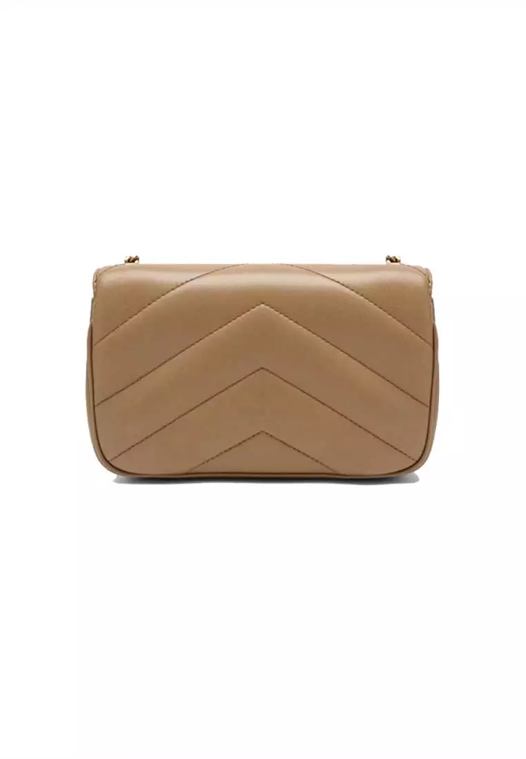 YSL Loulou Mini Chain Bag In Quilted Lambskin Beige 821749AAEAX
