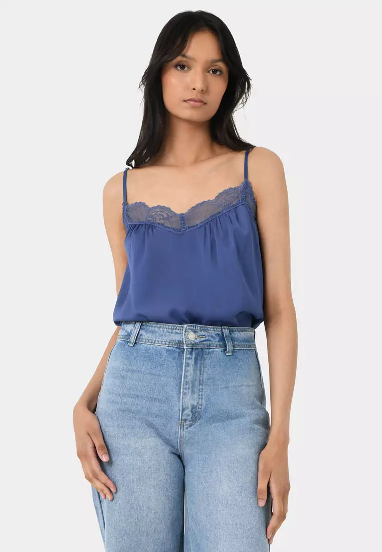 Aleksia Lace Trim Cami Top