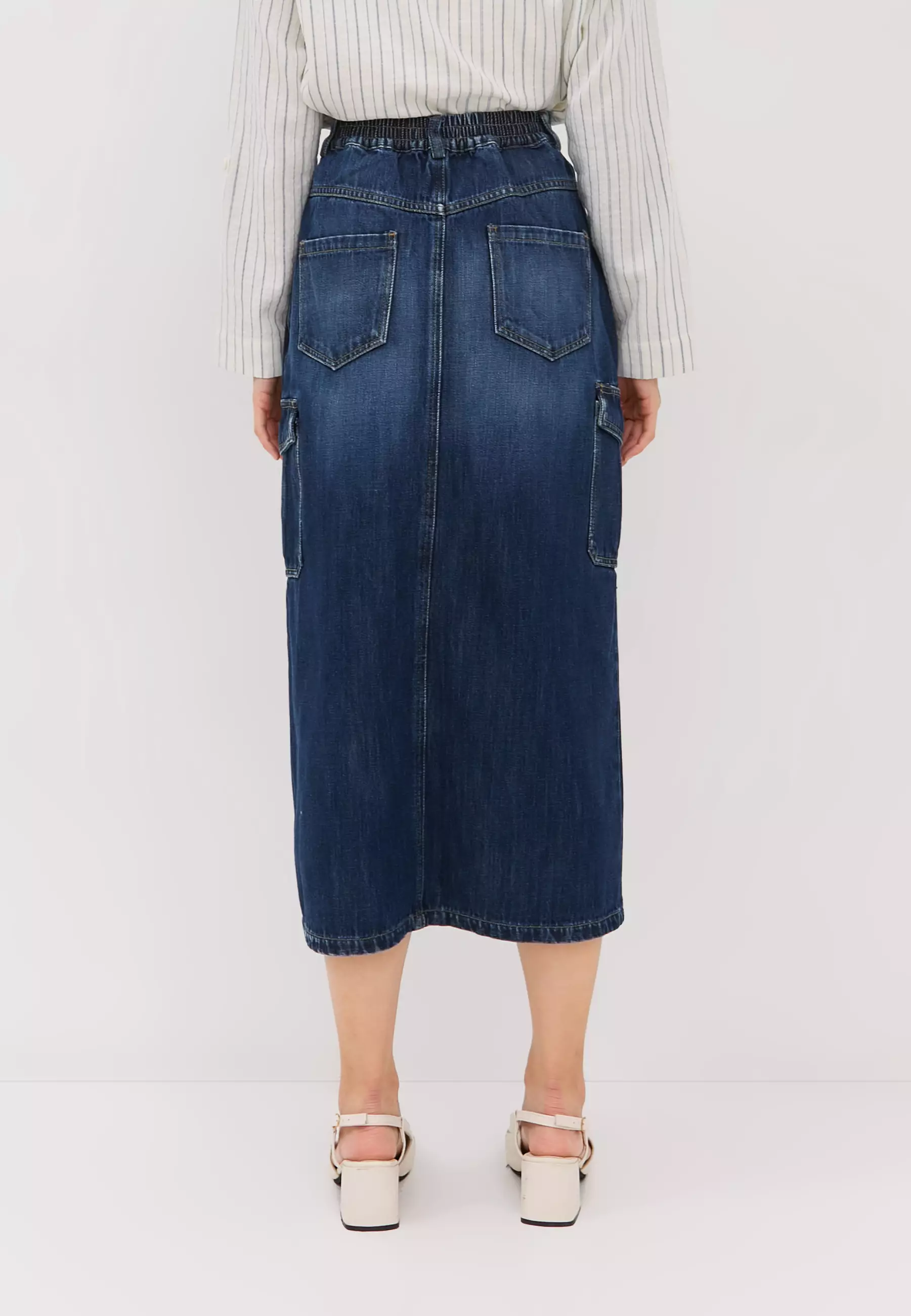 Cargo Dark Blue Denim Skirt (G.2201)