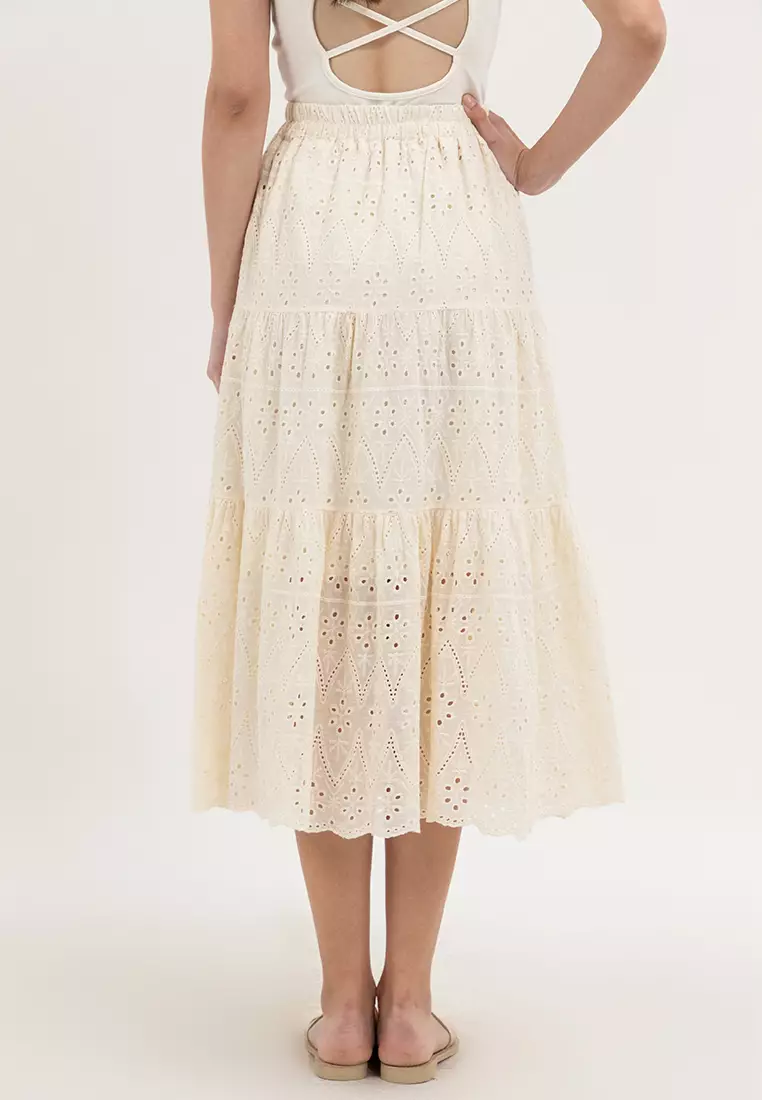Ella Eyelet Long Skirt
