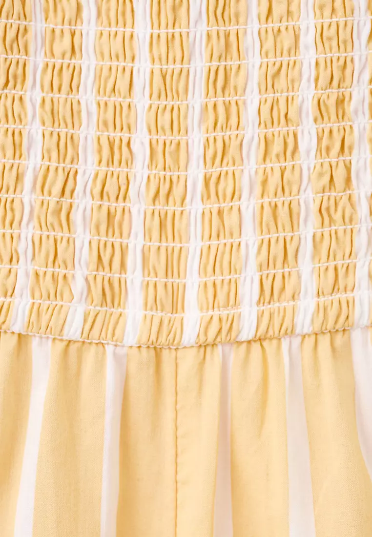 Striped Playsuit With Ruched Detail