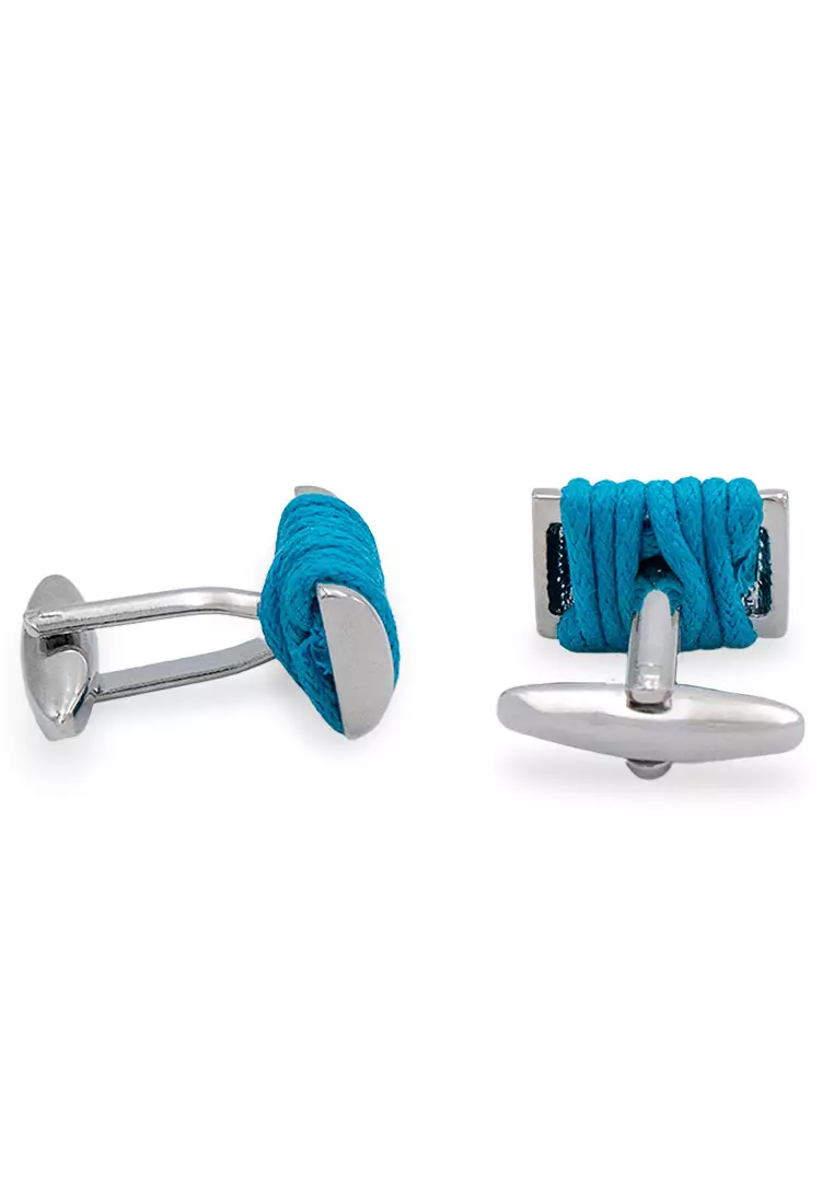 Caribe Blue Ribbed Cufflink