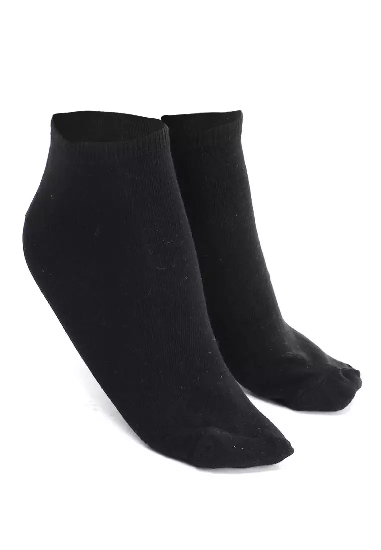 Seish Kaos Kaki Pria Wanita Polos Plain Ankle Socks Footwear Material Fabric ORIGINAL - Black