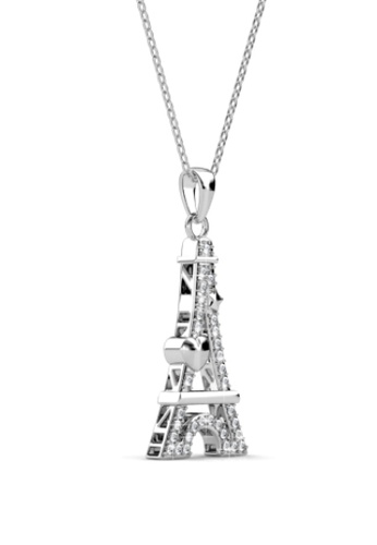 Her Jewellery Paris Love Pendant (White Gold) - Made with premium grade crystals from Austria HE210AC49EASSG_1