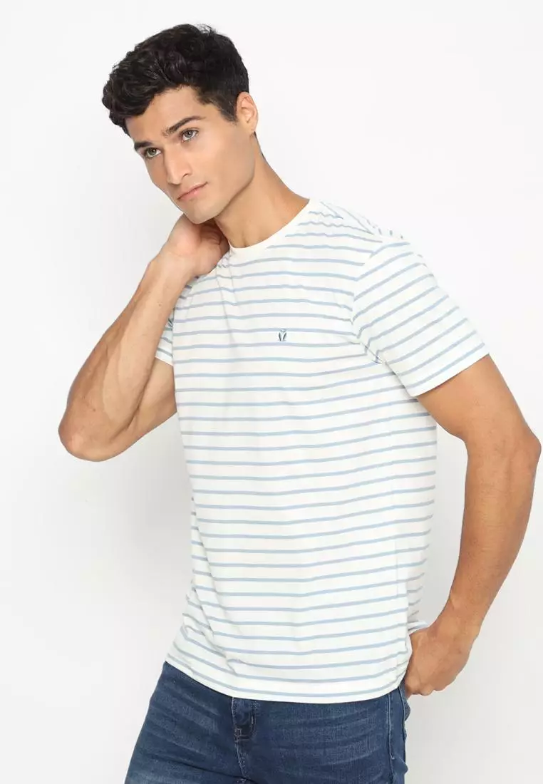 Matsuda T Shirt Pria Kaos Stripe Nantan