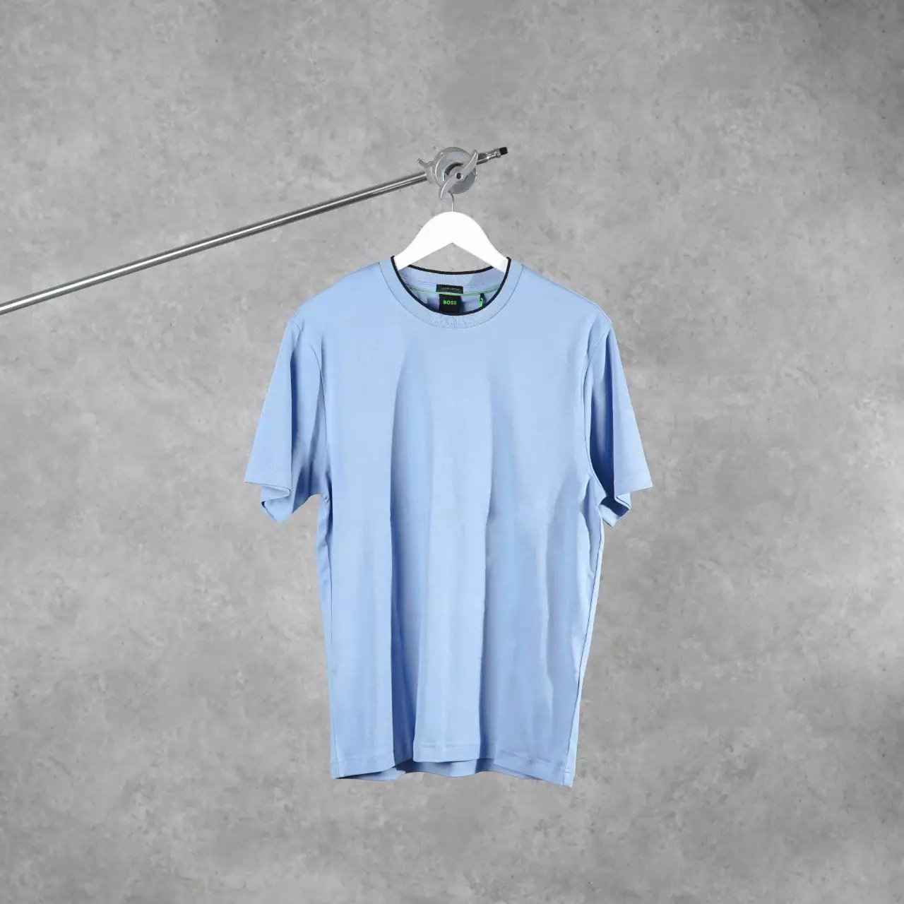 Tshirt HUGO BOSS TEXT LINE COLLAR BLACK LIGHT BLUE TSHIRT 100% ORIGINAL