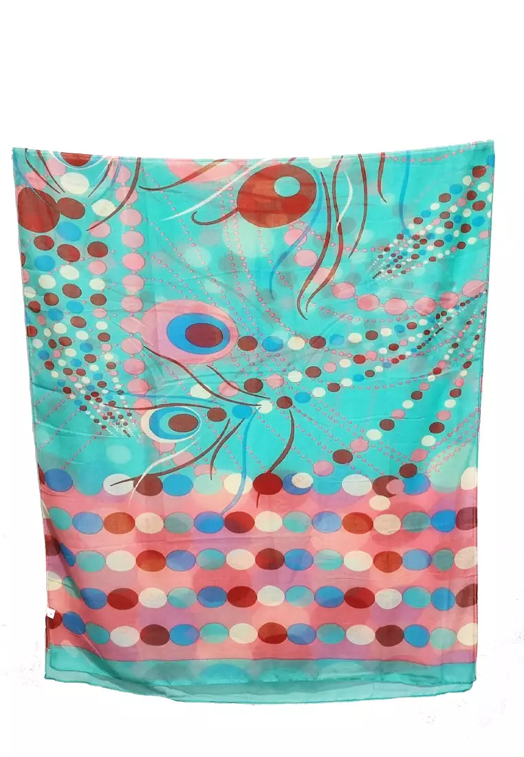 Polka Arts Poly-Printed Pashmina Hijab Green
