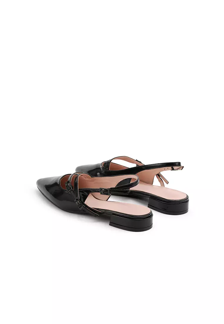 BUCKLE SLINGBACK LOW HEEL