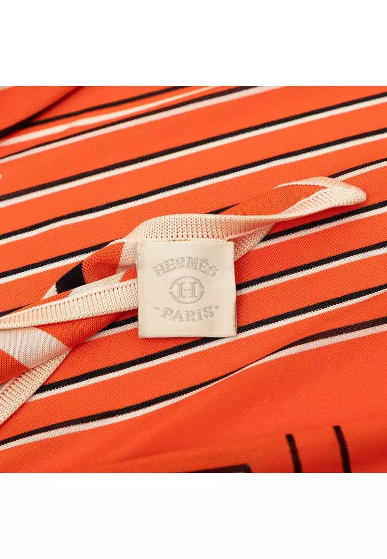 Pre-Loved Hermès Triangular H Au Galop Silk Scarf