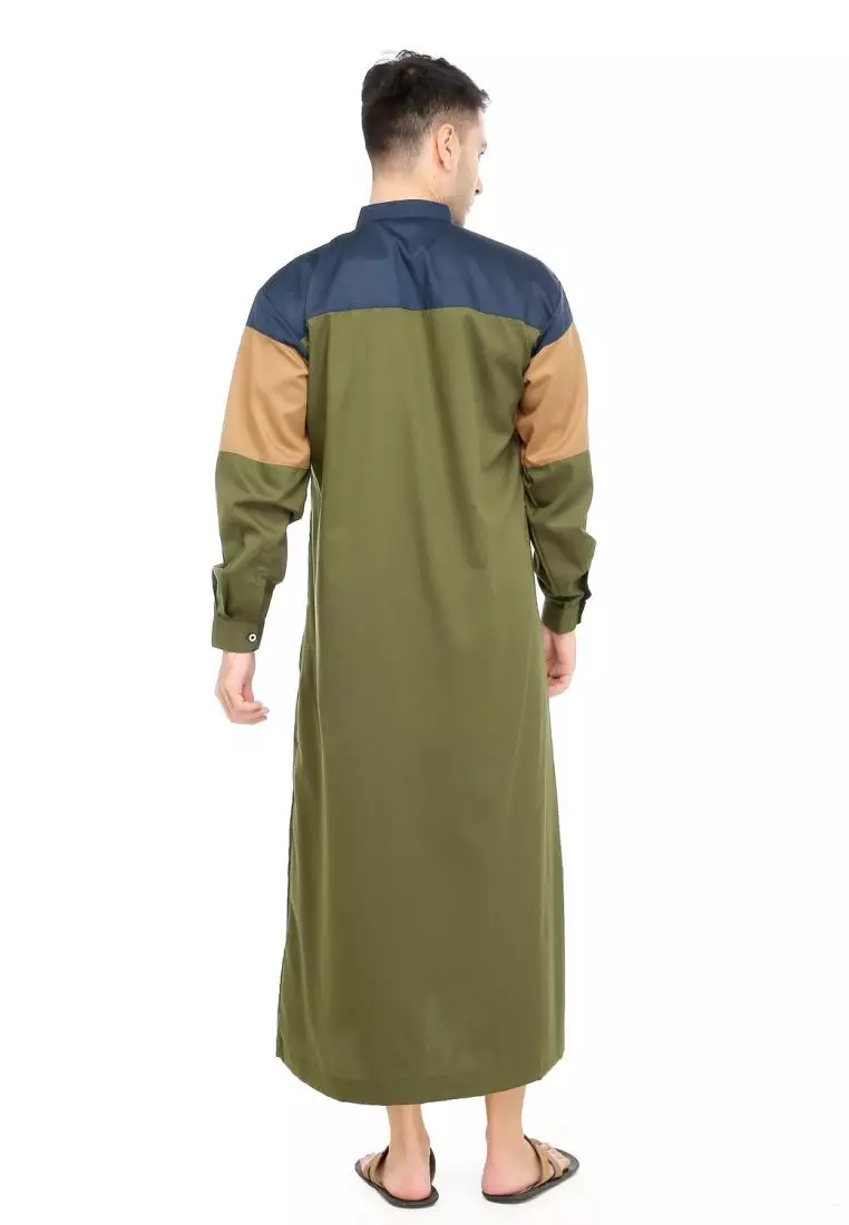 Jubah Gamis Muslim Pria Arsyad - Hijau Army