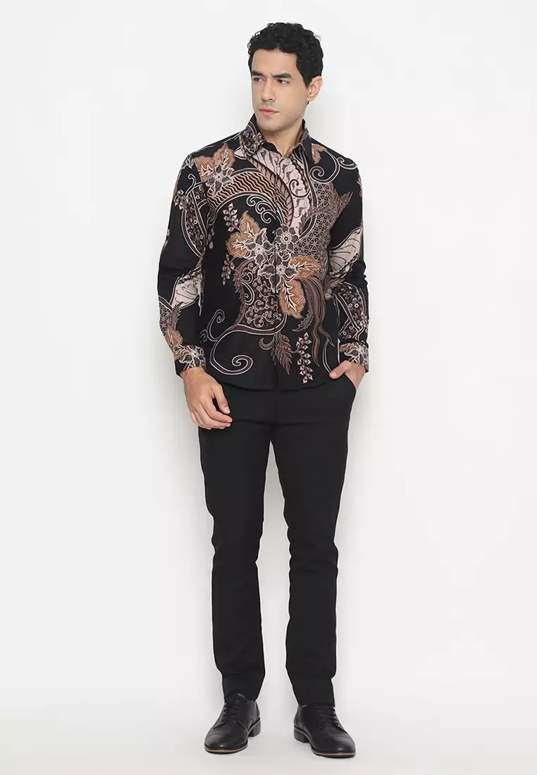 Kemeja Batik Pria Slimfit Prakasa - Black