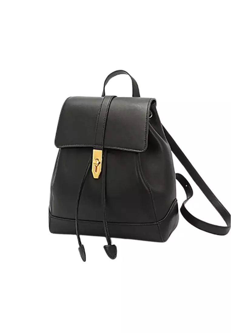 Women's Drawstring Cowhide Leather Backpacks