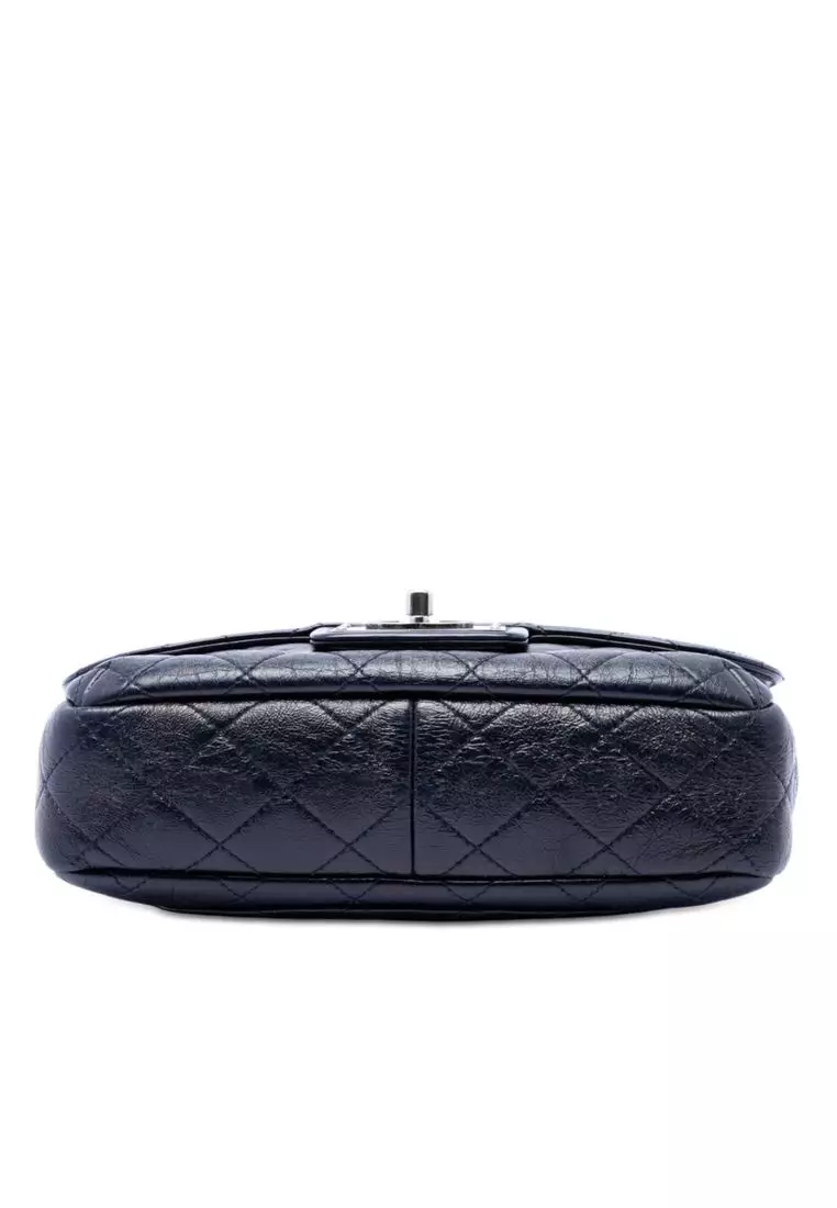 Pre-Loved Chanel Medium Quilted Glazed Calfskin Cc Plate Flap