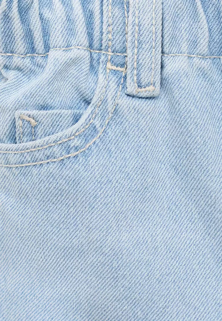 Paper Bag Jeans with Buttons