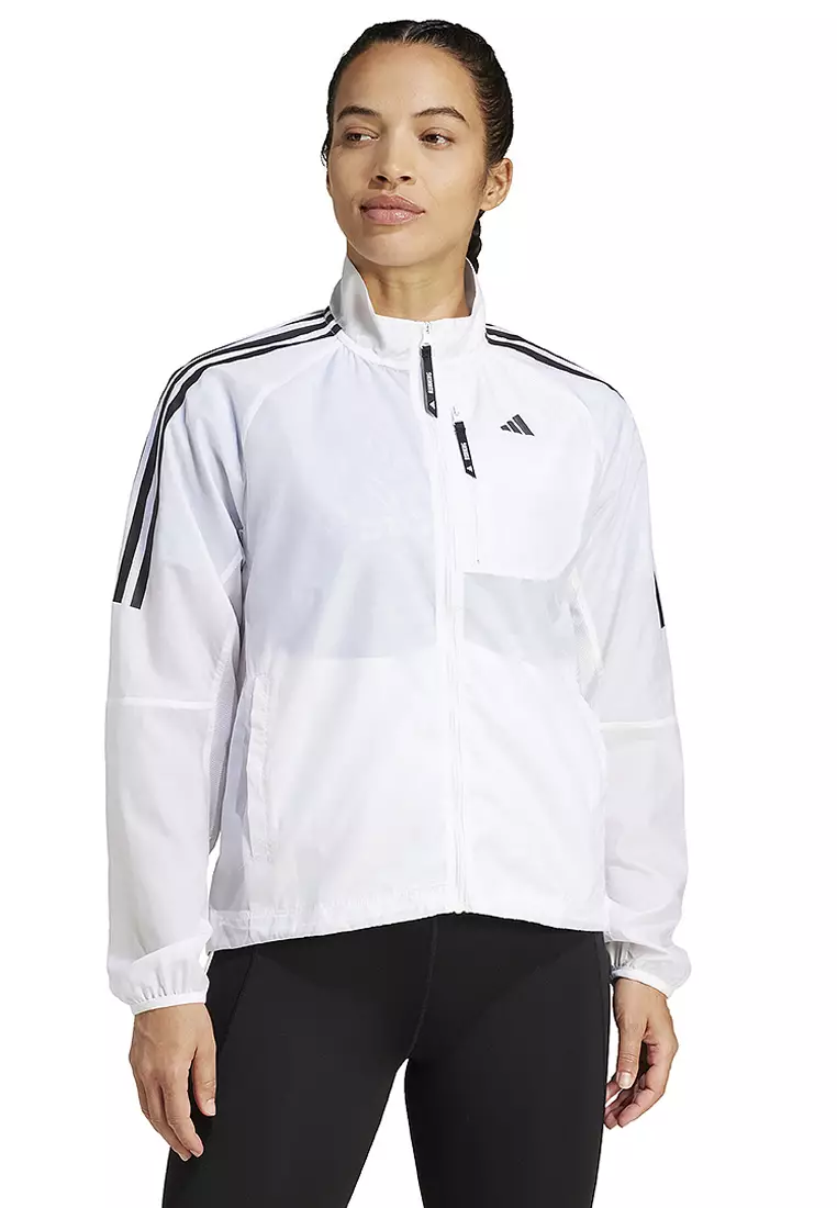 【Adidas コリア】 Own the Run 3-Stripes Packable Jacket adidas Own The Run 3-Stripes Jacket - White | Free Shipping
