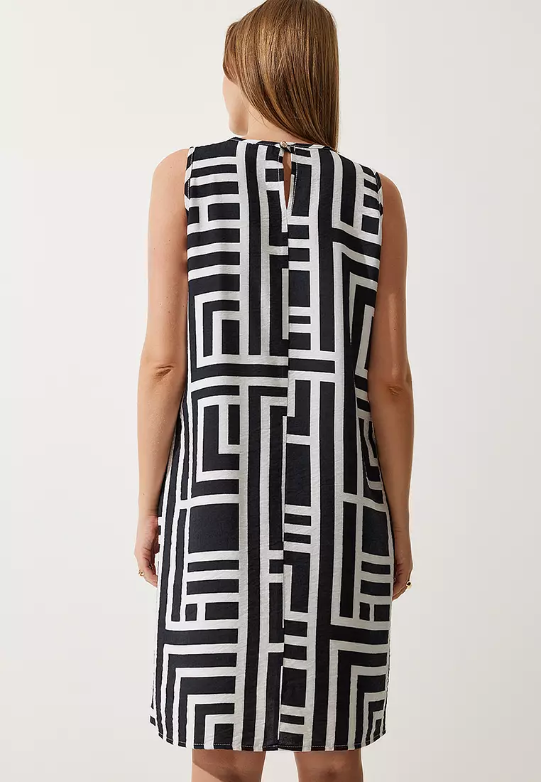 Vivid White Black Dress